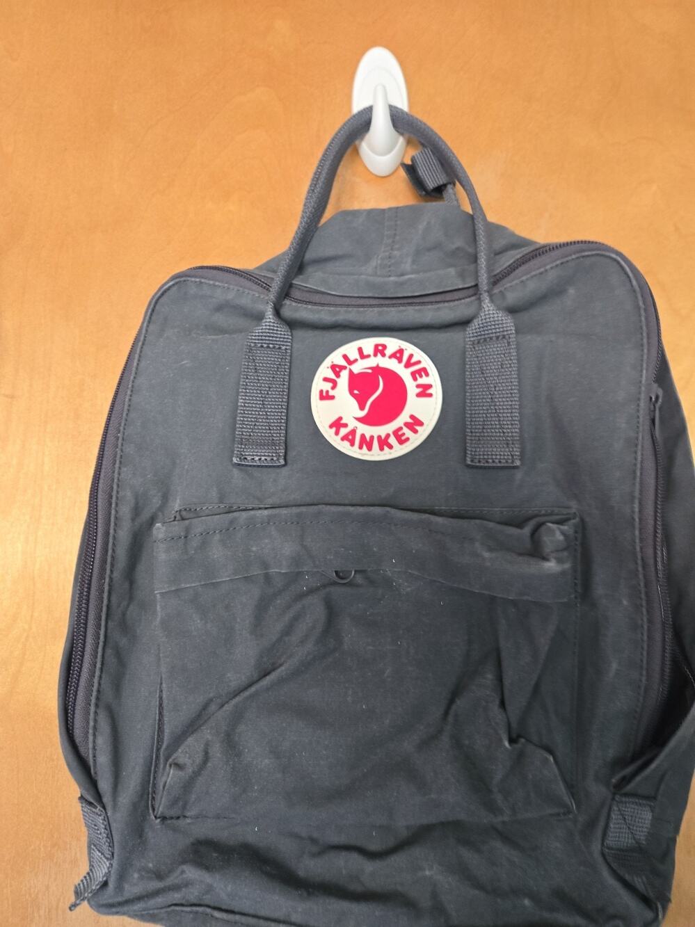 Fjallraven Kanken Genuine Backpack Travel Bag Canvas Graphite Gray Distressed